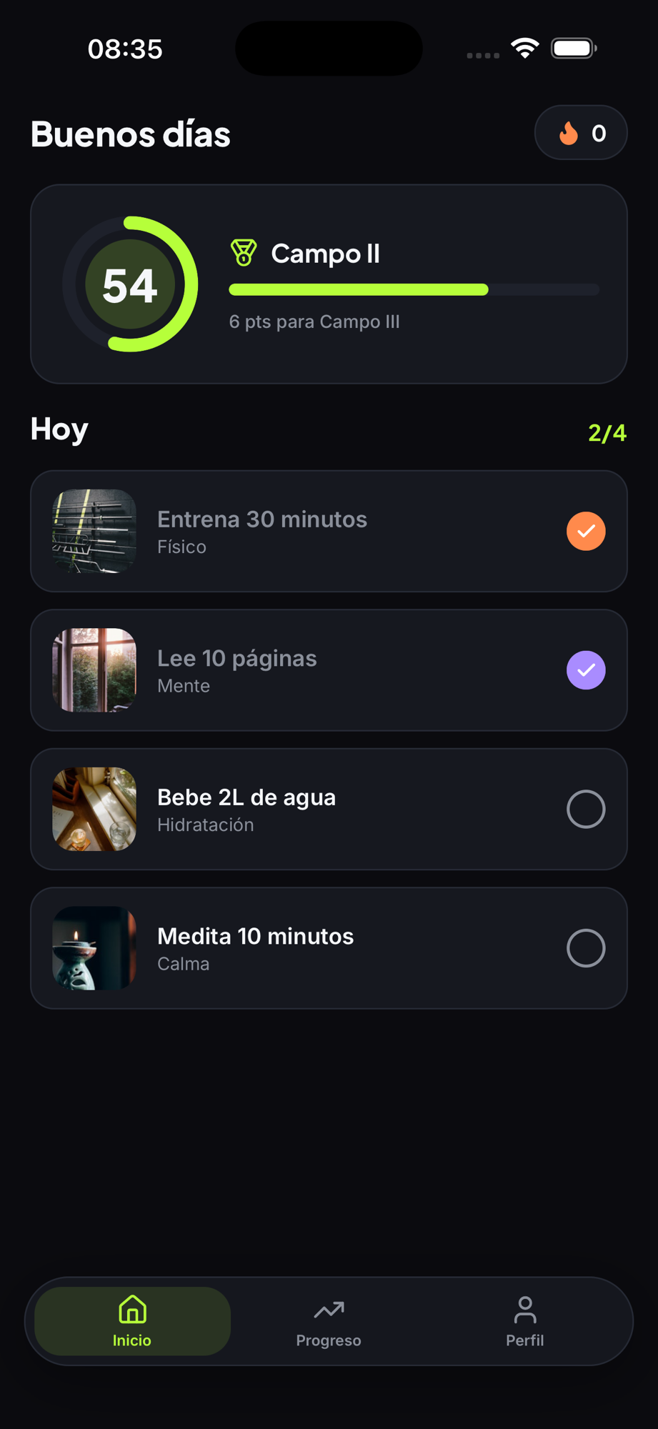 Un reto a la vez. Cada día.